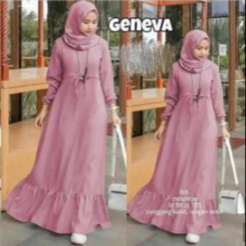 Geneva maxi dress fashion muslim remaja wanita