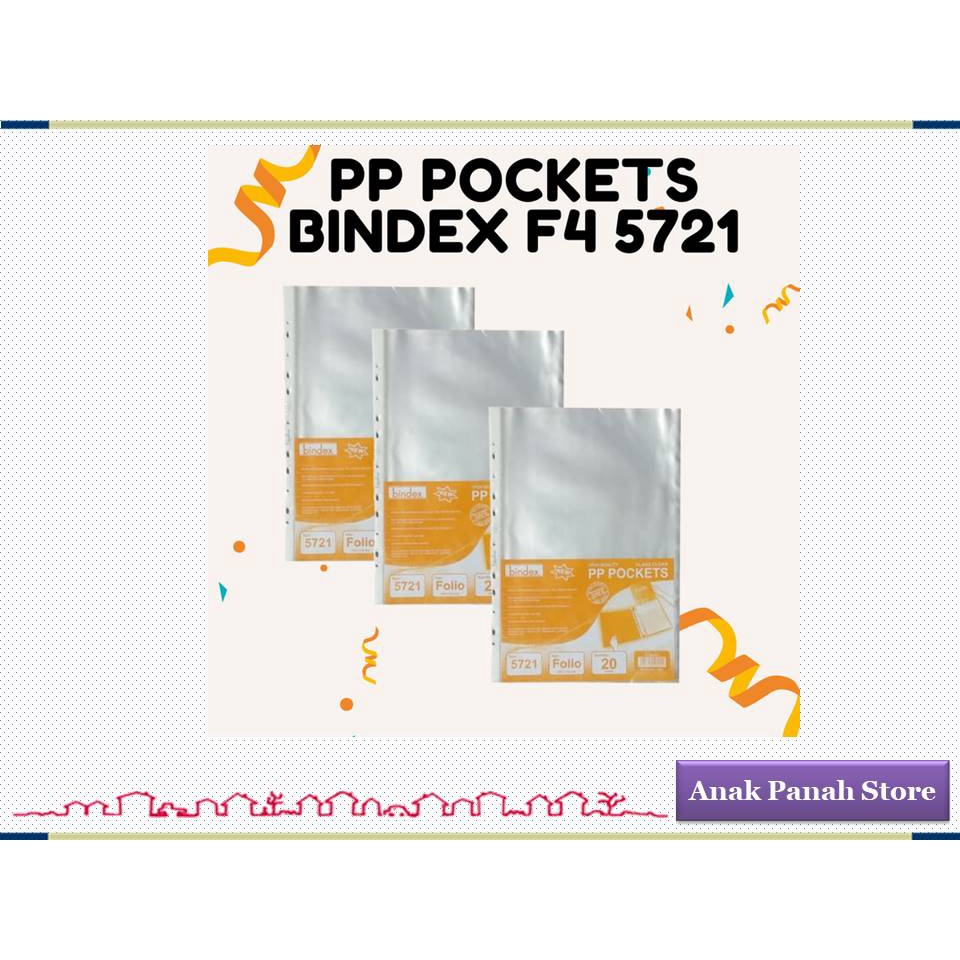 

PP Pocket / Plastik Pocket / Sheet Protector Uk Folio ( F4 ) Merk Bindex 5721 ( Isi 20 lembar )