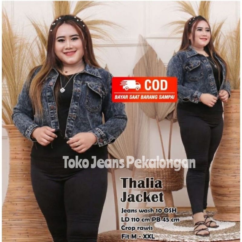 JAKET JEANS CROP RAWIS JUMBO // JAKET JEANS WANITA LD110 TERLARIS