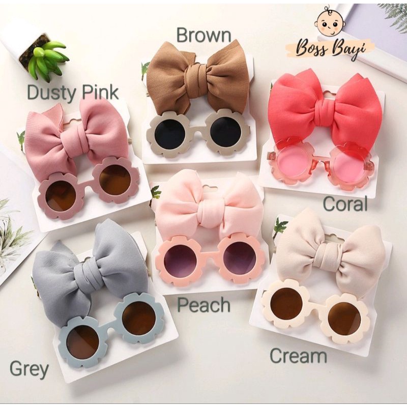 BOSS BAYI - Set 2in1 Bandana / Bando + Kacamata Bayi Anak