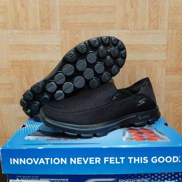 Sepatu Skechers Go walk 3 Lounge / Black / Slip on / Casual / Murah