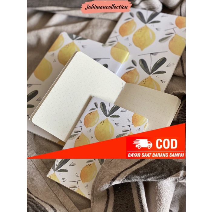 

✨ BISA COD ✨ Notebook / Stationery / Hand Illustrations / Jurnal / Lemon Pattern - A5