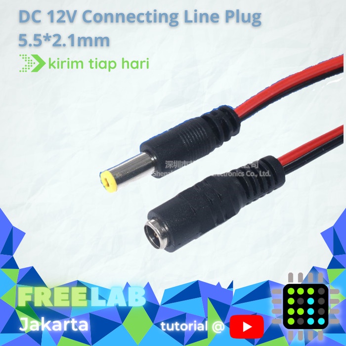 Kabel Power Male Female DC Power Socket Line Connector Plug 5.5 2.1 mm