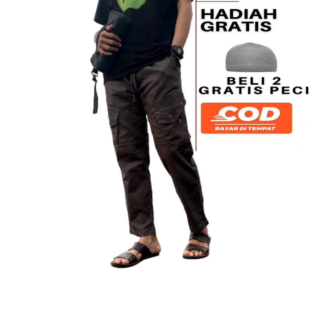 Celana Sirwal Pria Tactical Outdoor Sirwal Cargo La isbal Bahan Combed Premium