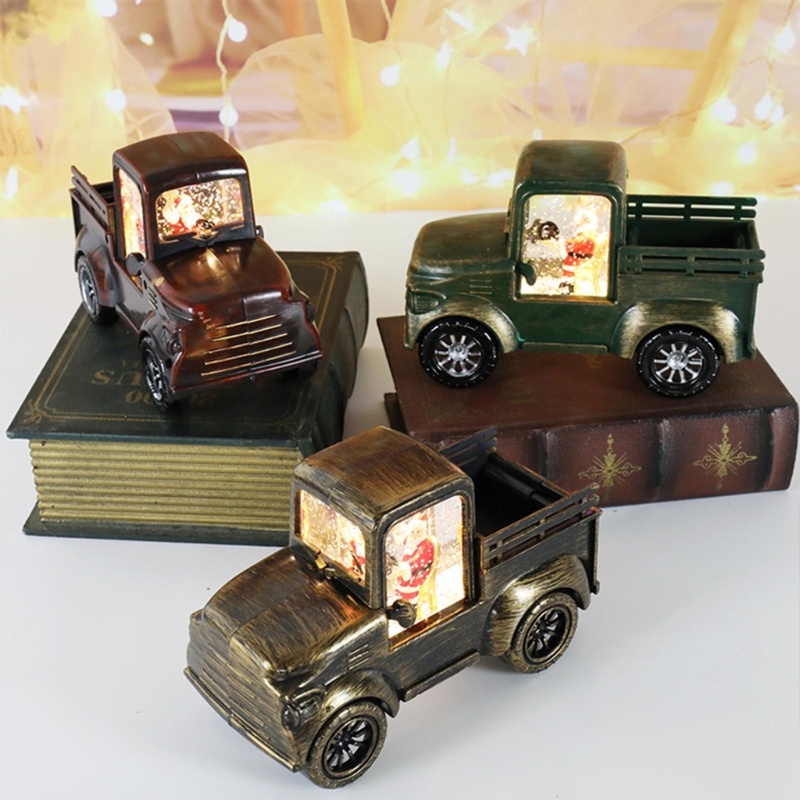 Zzz Lampu Lentera Mini Motif Santa Driving a Car Untuk Dekorasi Natal