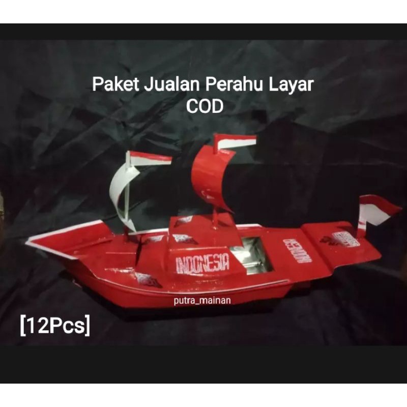 [12pcs] kapal Otok-otok Perahu Layar paket jualan