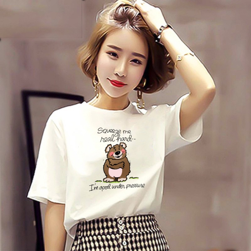 #Sisjuly# Wanita Musim Panas Lengan Pendek T-Shirt Wanita Versi Korea Mahasiswa Pakaian Top All-Matc