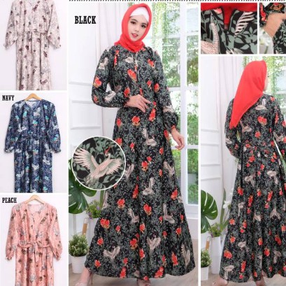 Gamis Wanita Dewasa - Dress Muslim Motif Flower