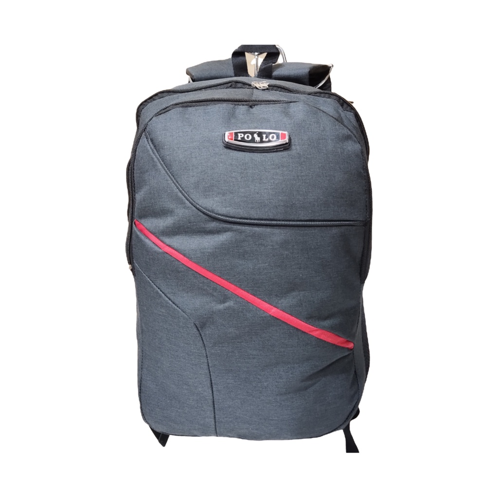 Backpack Polo Denim Casual Pria Wanita Tas Ransel Laptop Free Raincover