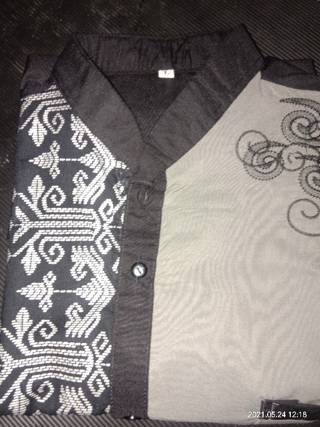 Kemeja Pria Lengan Pendek Kerah Koko + Bordir Mewah Hrb026 Kenongo Exclusive Oringinal Bestseller