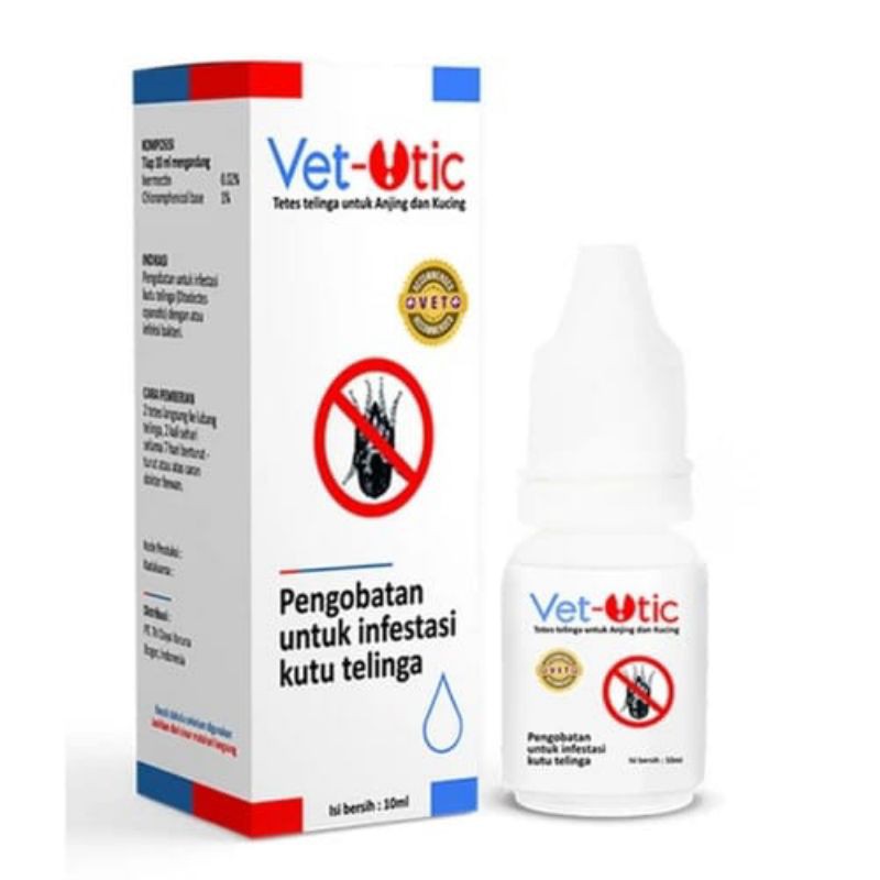 Vet Otic Obat Tetes Kutu Telinga Untuk Anjing Dan Kucing 10ml / Vet-Otic 10ml