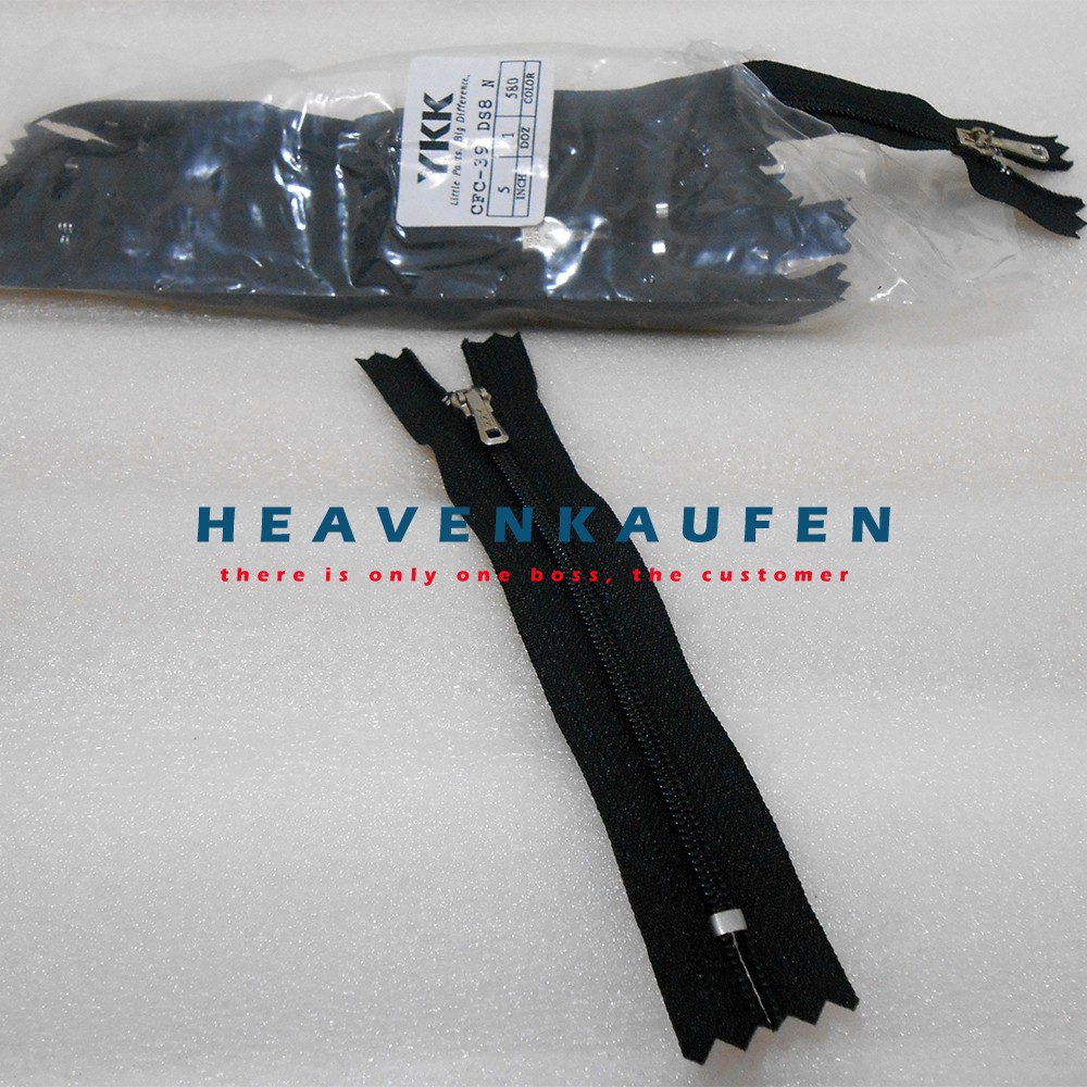 Resleting / Zipper YKK 12,5 cm-5 inch Hitam