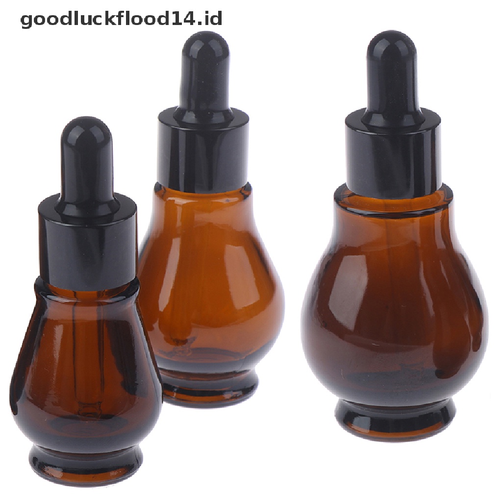 Botol Kaca Kosong Warna Coklat Dengan Pipet Ukuran 10 / 20 / 30ml Untuk Essential Oil