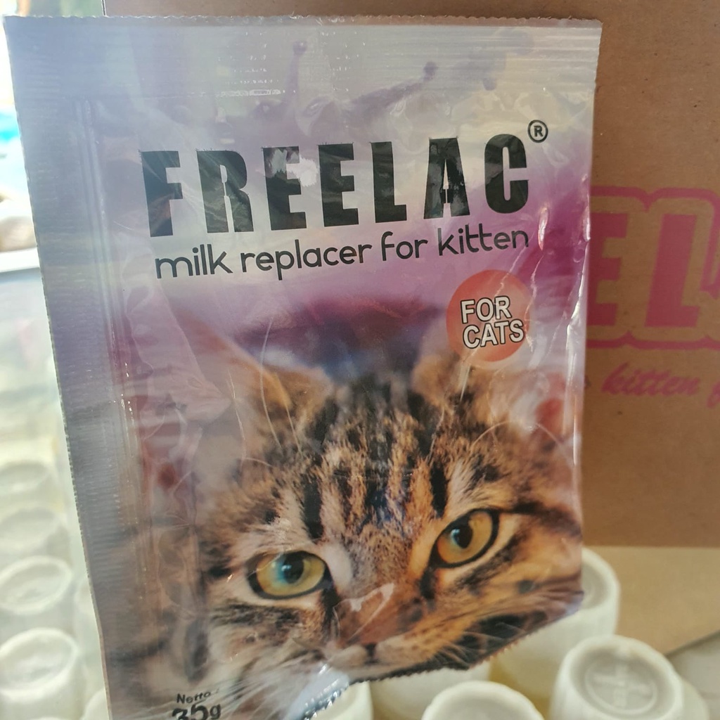 susu Kucing Alergi FREELAC Bebas Laktosa Milk Sachet 35gr Kitten Baby Cat 35 gram