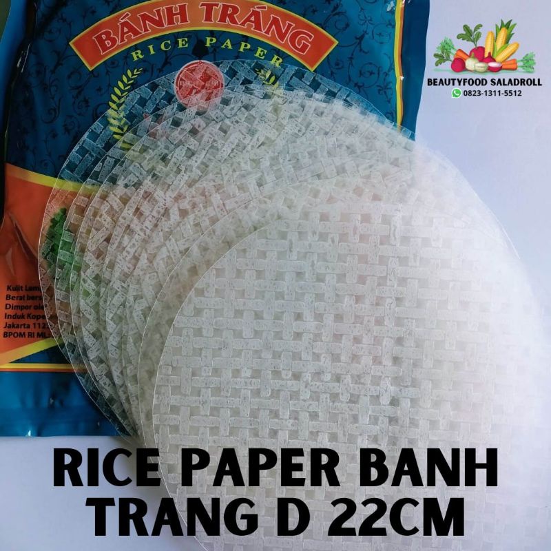 

RICEPAPER DIAMETER 22CM 400gr/ kulit lumpia vietnam /springroll