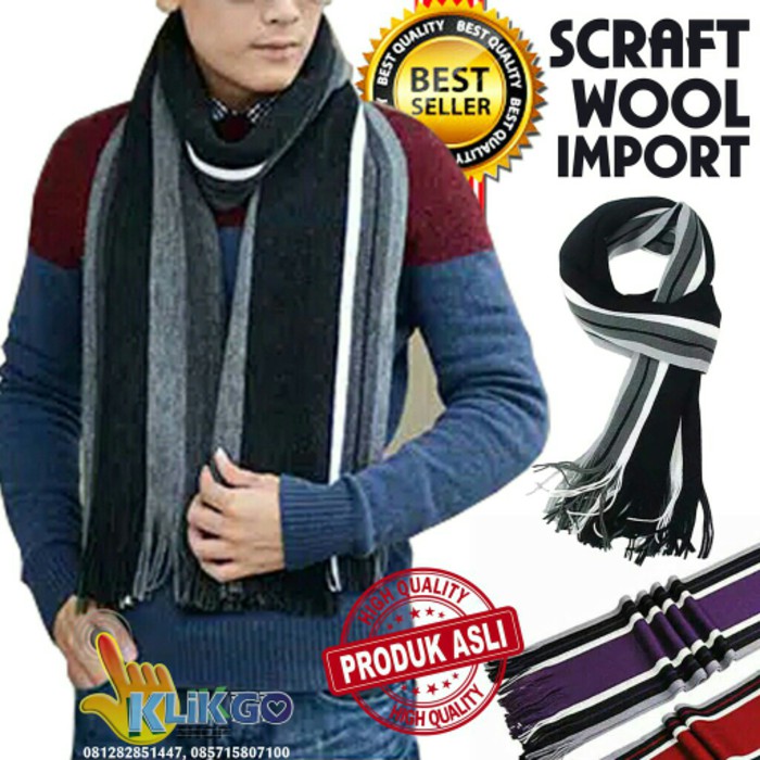 SYAL RAJUT WOOL IMPORT MUSIM DINGIN / SYAL WOOL / CASHMERE SCARF