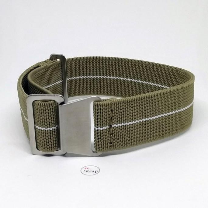 Tali Jam Mn Strap Nato - Khaki White Centerline Mn-07 Terbaru