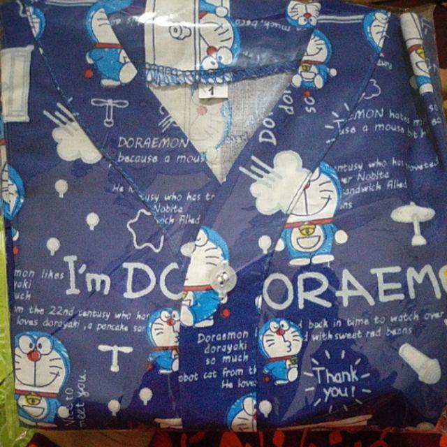 Piyama Doraemon Pintu Ajaib Biru Muda