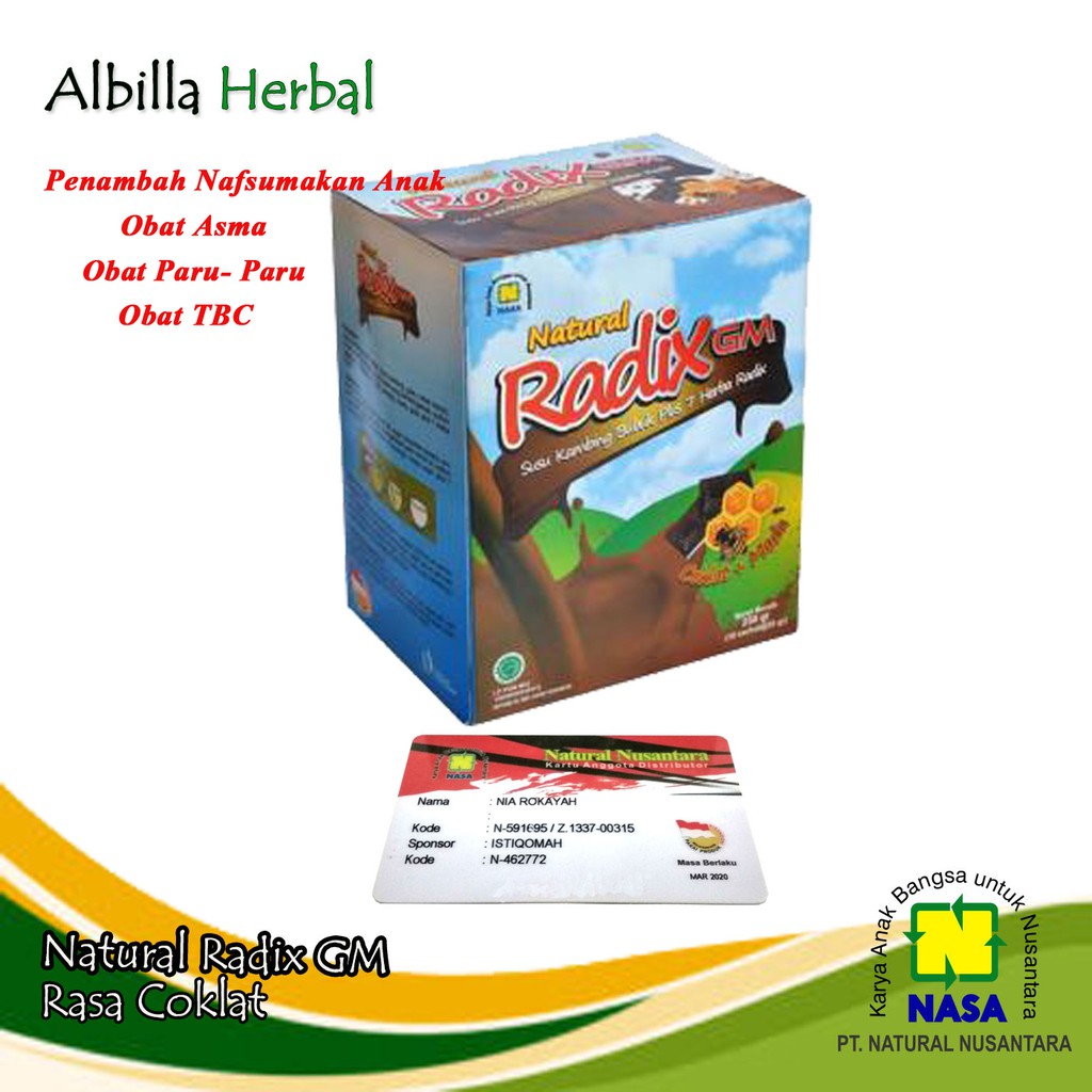 SUSU RADIX GM ORI NASA RASA COKLAT OBAT PARU-PARU OBAT ASMA OBAT TBC PENAMBAH NAFSU MAKAN ANAK