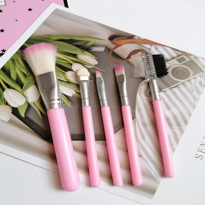 (GS) BRUSH MAKE UP SET 5 IN 1 KOSMETIK ,BRUSH MAKE UP KIT