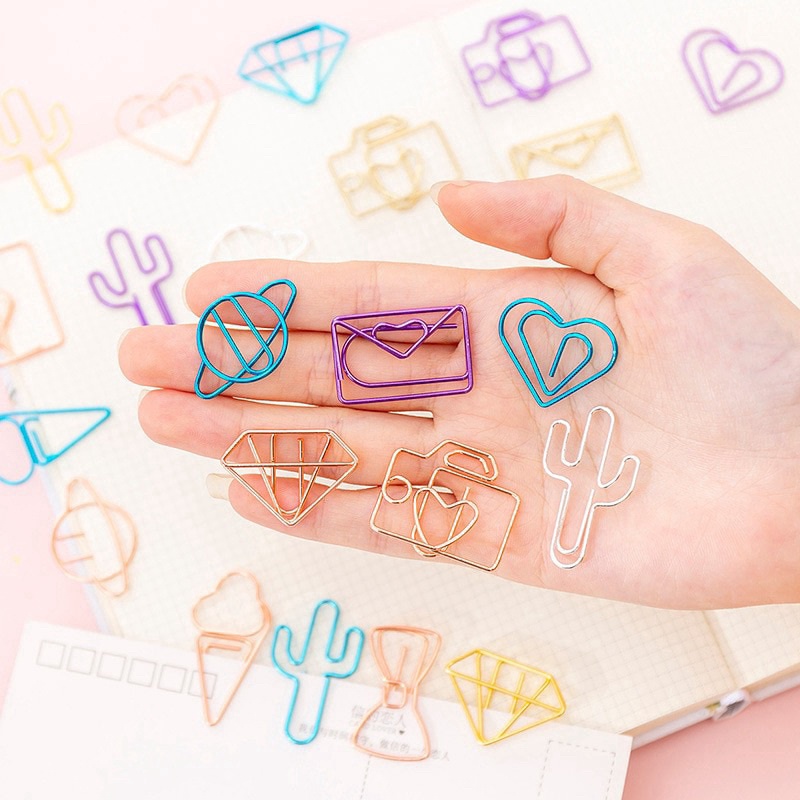 

Paper clip lucu colorful klip kertas foto metal binder clip camera diamond envelope heart star shape
