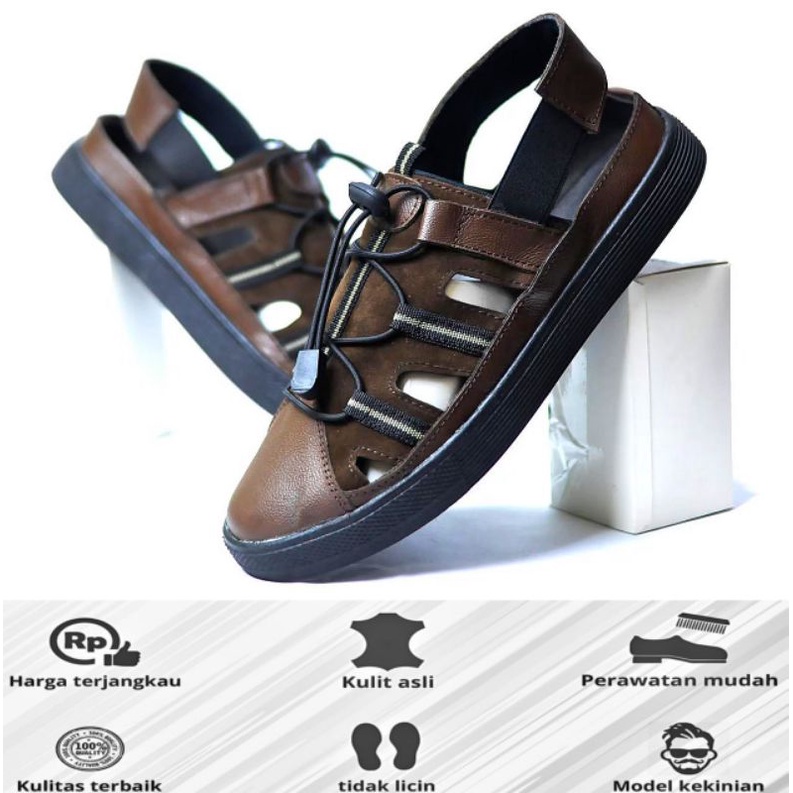 WARKA x Jaguar Sandal Gunung Original Flores - Sandal Slop Pria - Sandal Slide Kekinian Size 39-44