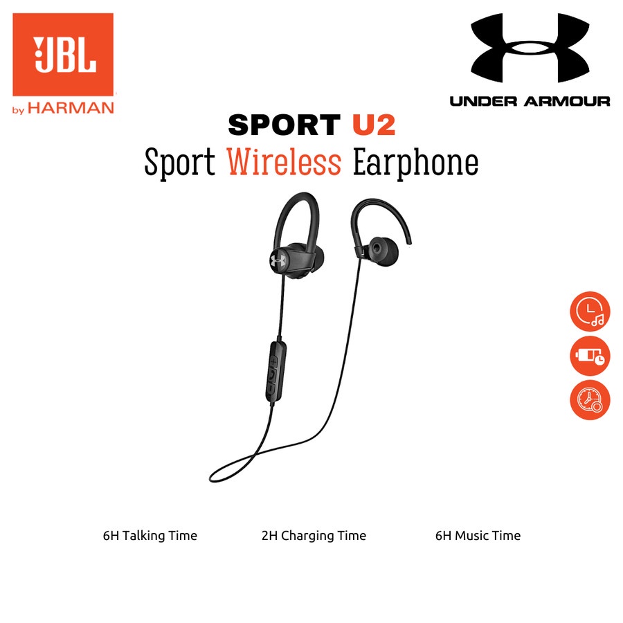 Headset Handsfree Bluetooth UnderArmour Sport U2 Wireless Earphone