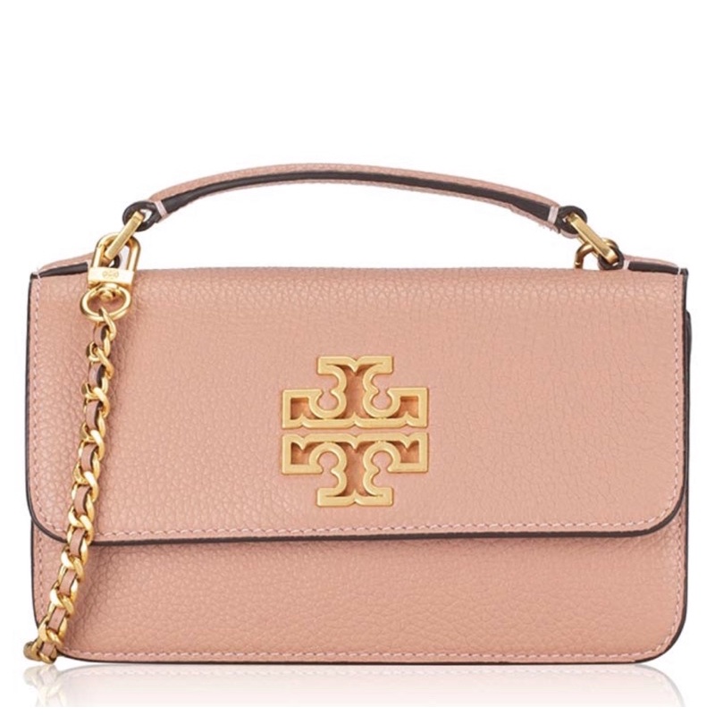 TORY BURCH TB Britten Mini Top Handle Chain Bag Pink Moon