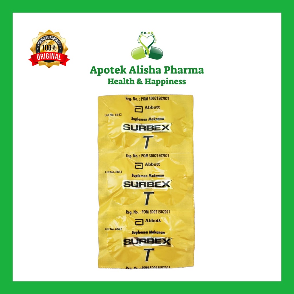 SURBEX T Strip 6 Tablet - Suplemen/Multivitamin/Stamina/Daya Tahan Tubuh Surbec/Surbek/Surbecte/Surbekte/Surbexte