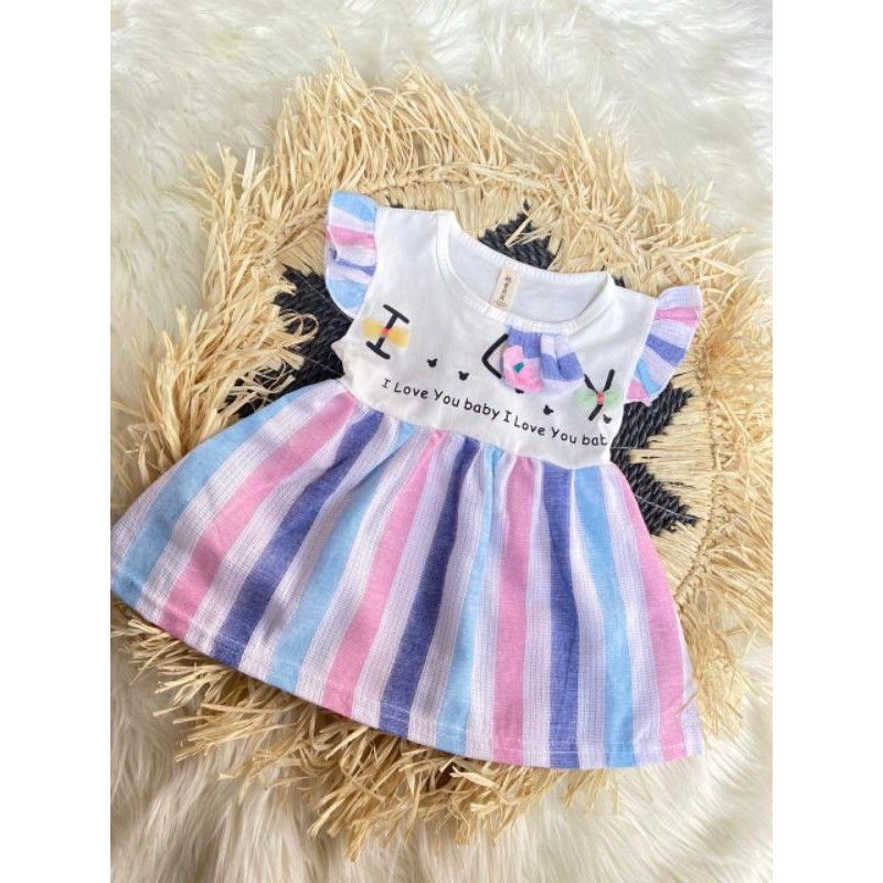 Afsheenastore Dress Anak Katun Serat Dress Bayi