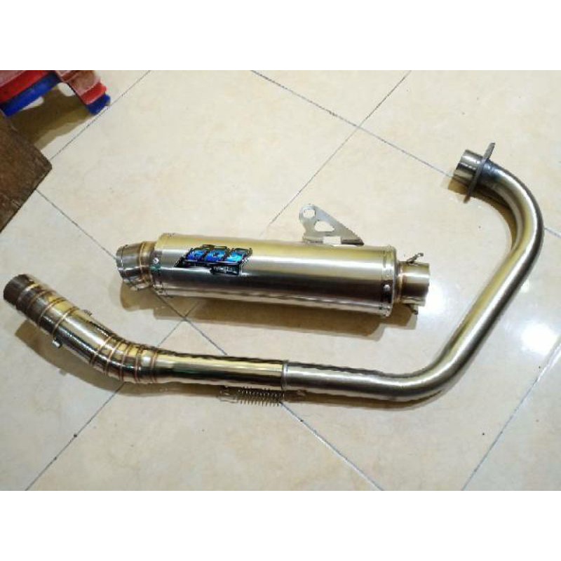 knalpot Dos Bulat Sarangan full leher paten Gl, Mp, Cb clasic, Vixion dll