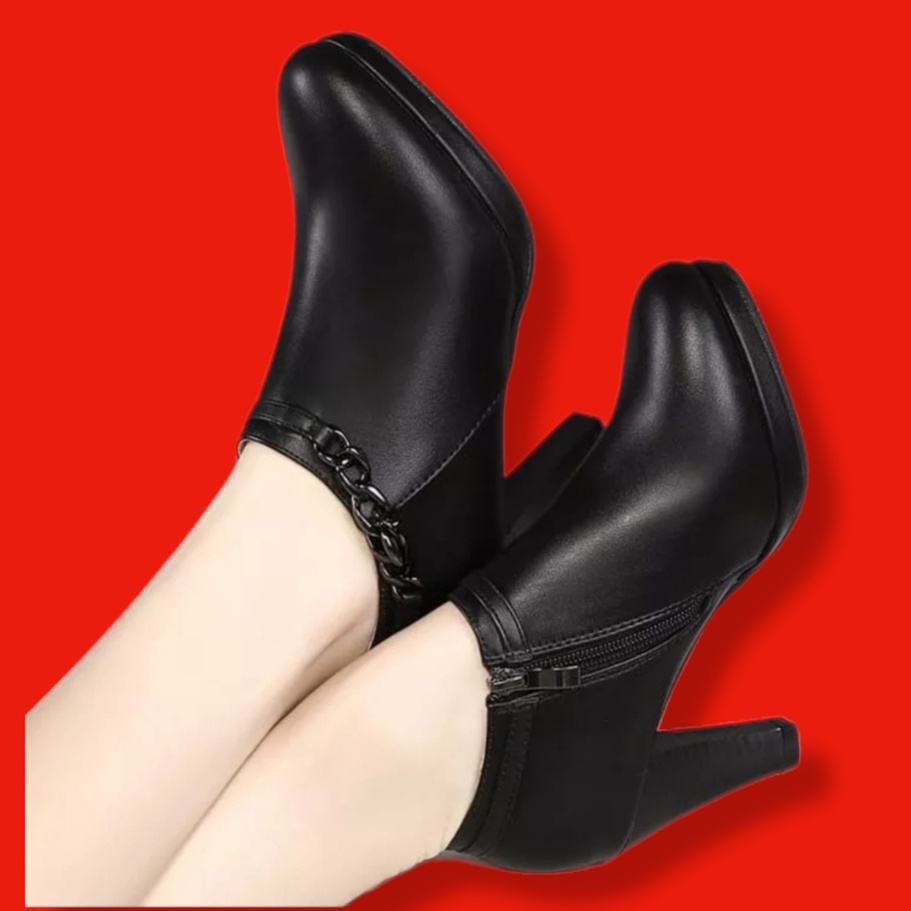 boots heels wanita rantai korea