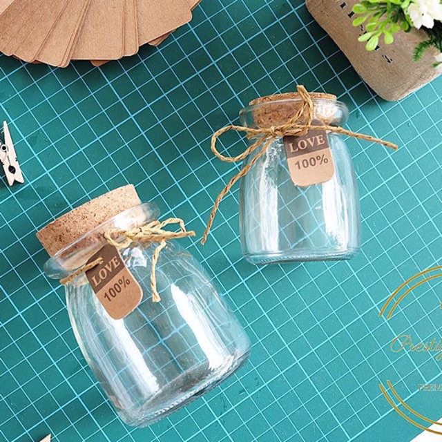 200ml Botol Kaca | Glass Botte | Glass Jar | Wish Jar | Star Bottle