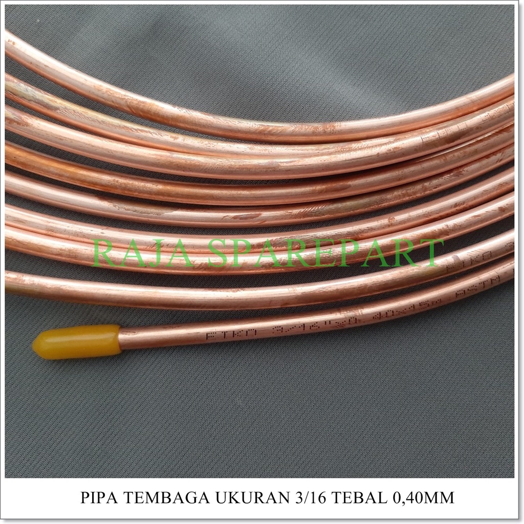 Pipa Tembaga ukuran 3/16&quot; KETEBALAN 0,40MM ( harga eceran per 1 meteran )