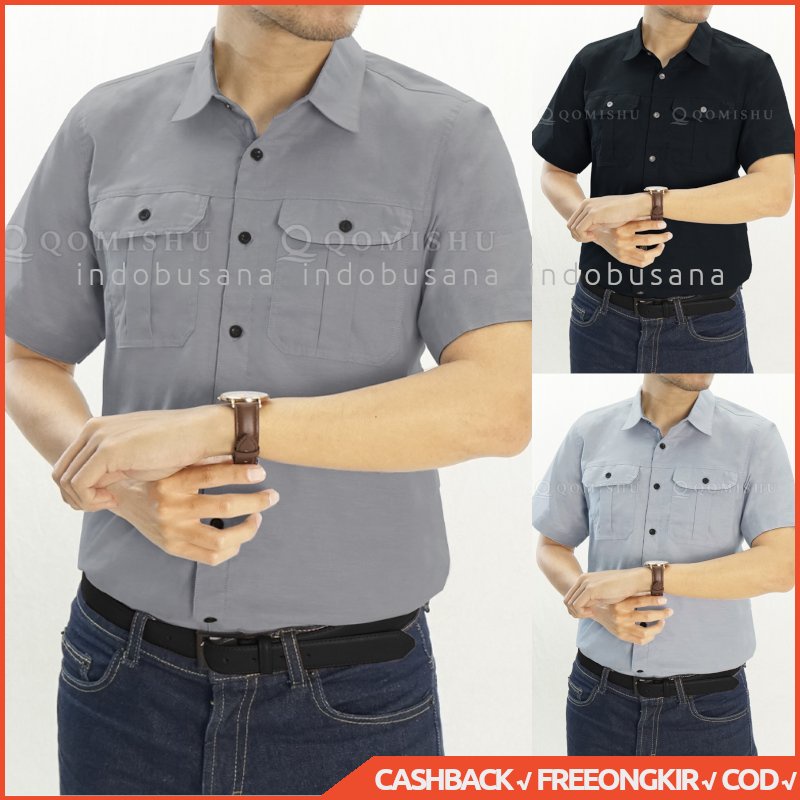 Kemeja Pria Kasual Lengan Pendek RINGO QOMISHU