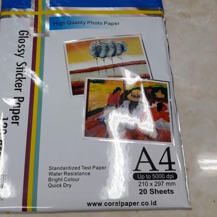 

♠ Kertas Sticker Glossy A4 120 Gsm Coral / Glossy Sticker Paper 120Gsm ◙