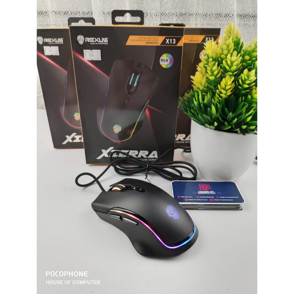 Mouse gaming rexus X 13 xierra RGB 7200 dpi | Shopee Indonesia