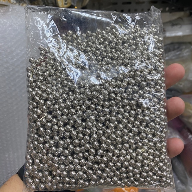 MUTIARA TEMBAK 6 MM SILVER CHROME KUALITAS AA PER 100 GRAM