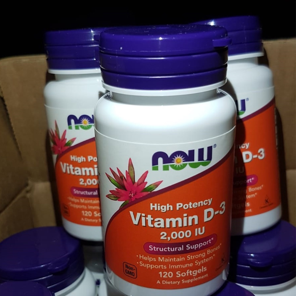 NOW FOODS Vitamin D3 2000 IU High Potency 30 120 240 softgel Vit D Made in USA