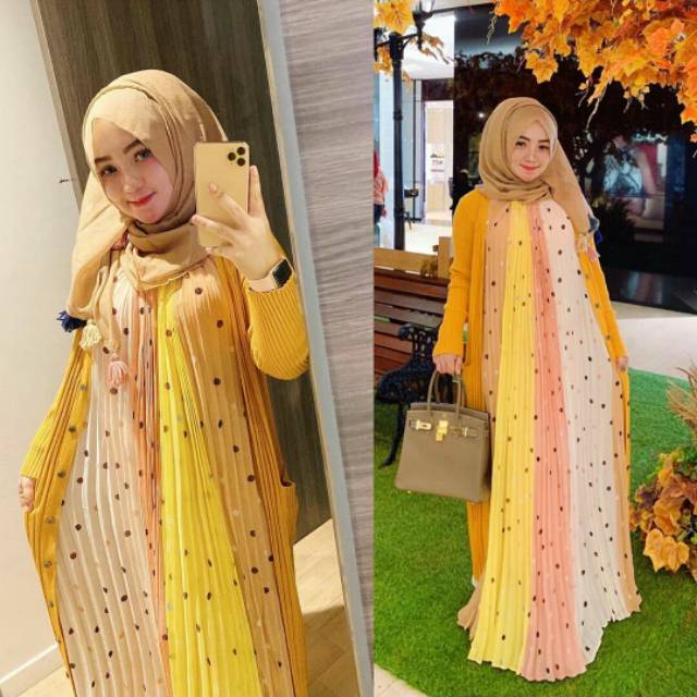 Inner kutung polkadot chiffon