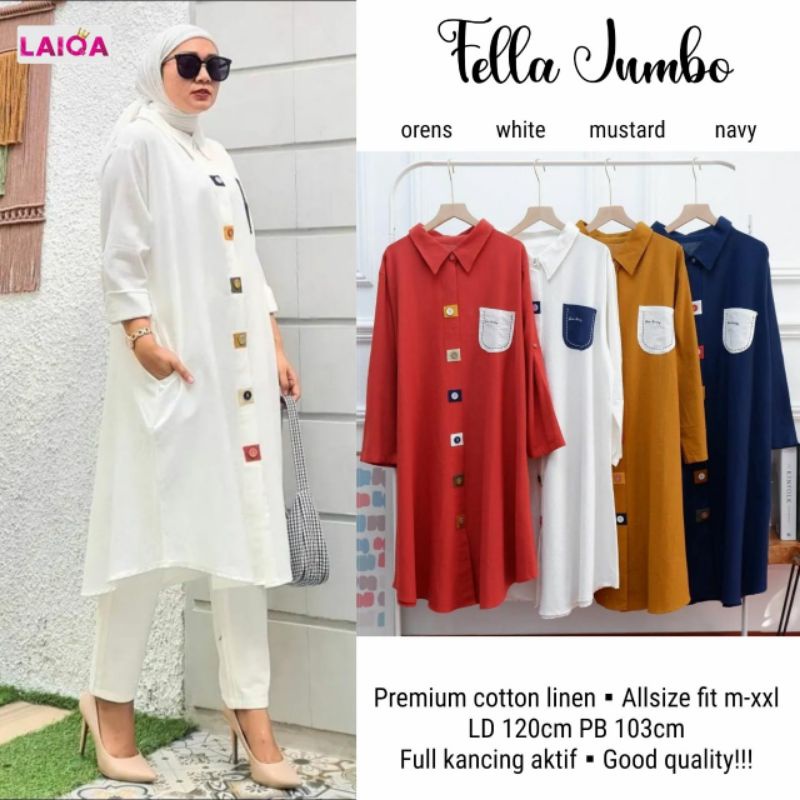 FELLA TUNIK ATASAN MUSLIM WANITA ORI BY LAIQA