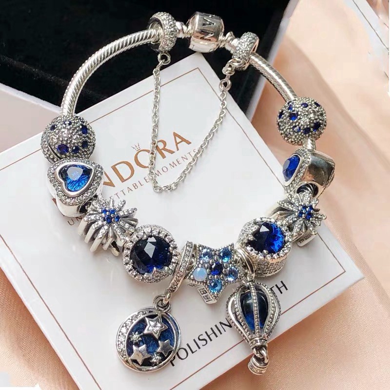  Pandora  Gelang  Tangan Sterling Silver 925 Hias Liontin 