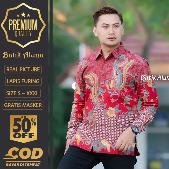 BATIK PRIA LENGAN PANJANG MEWAH PREMIUM ALUNA PRABUSENO SHANGHAI KERIS KEMEJA BATIK ACARA NIKAHAN KE