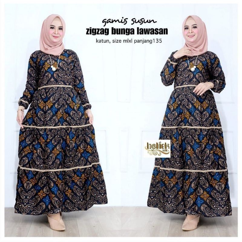 Gamis katun batik rempel