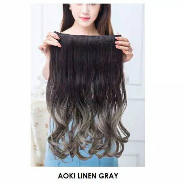 Hair clip / hairclip big layer wavy curly warna ombre gradasi