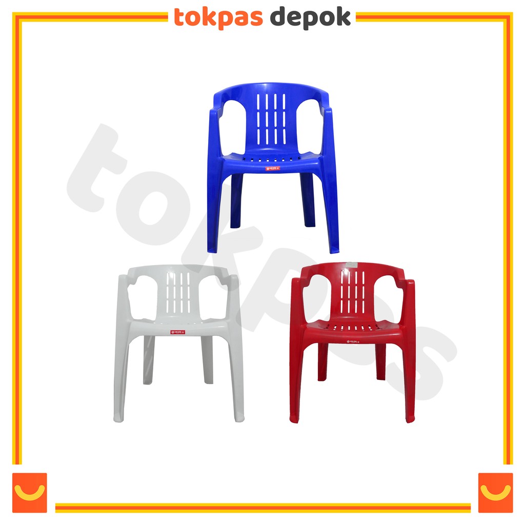 Bangku Plastik Bangku Sandar Santai Kursi Plastik Senderan Tangan Kualitas Premium Impala Chair Lion