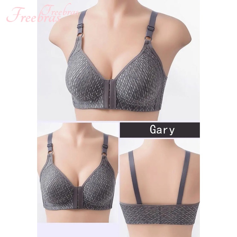 Bra Wanita Plus Ukuran Push-up Bra Gesper Depan Bagus Bra Nirkabel Katun Yang Nyaman Pakaian Dalam Mulus Dalam Sederhana Bra Kancing Depan Lingerie Seksi Dengan Busa Pakaian Dalam Katun Pakaian Dalam Yang Bernapas Warna Solid Dalam Mode Olahraga Wanita