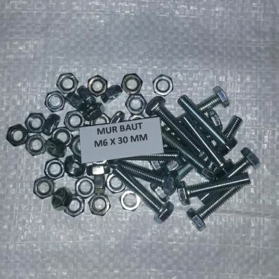 Mur baut 6 x 30 / Mur baut m6 x 30 galvanish / Bmp m6 x 30 murah