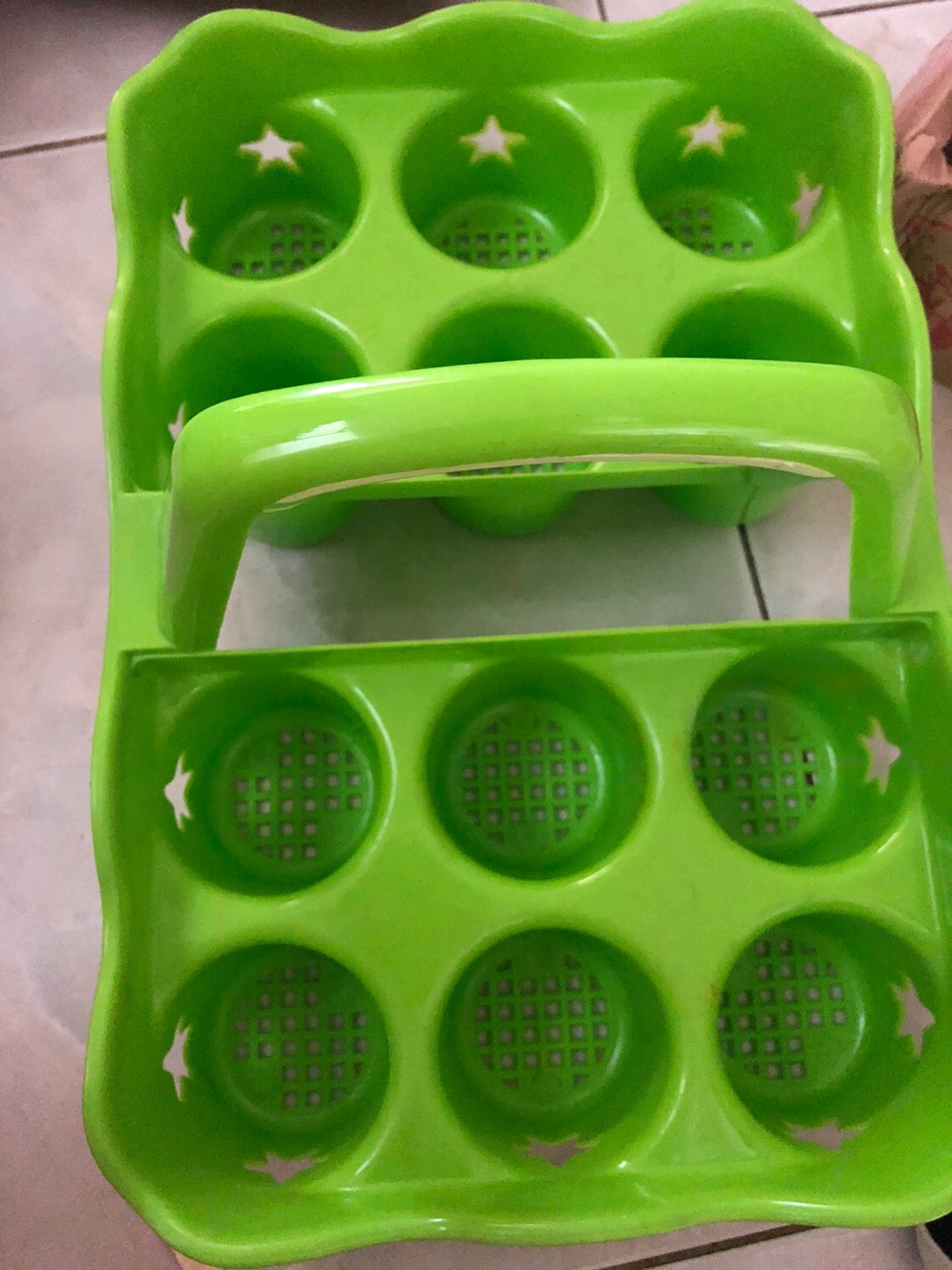 Keranjang Minuman Untuk Isi 12 Gelas Aqua Green - Keranjang Tenteng Aqua Isi 12 Genki Market