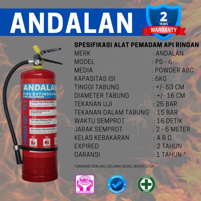 APAR Alat Pemadam Api Ringan Andalan Powder 6 kg